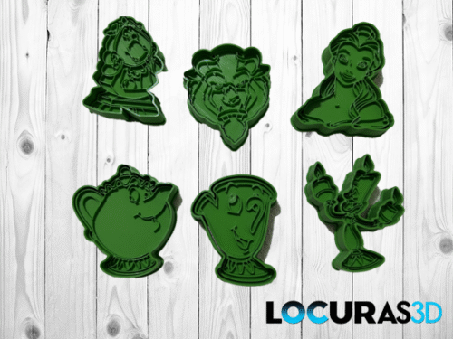 Kit De Cortantes La Bella y La Bestia x6