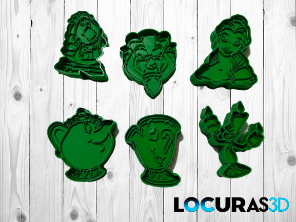 Kit De Cortantes La Bella y La Bestia x6